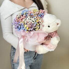 Набор Бокс с гипсофилой + игрушка