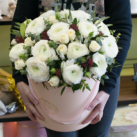 Коробка с цветами "Жемчужная россыпь"