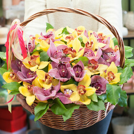 Корзина с цветами "Однажды в Майями"