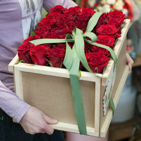 Коробка с розами "Любовное послание"