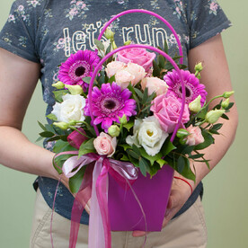 Цветочная композиция "Розовая феерия"