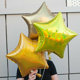 Букет из воздушных шаров "Золотые звездочки" (3 шт)
