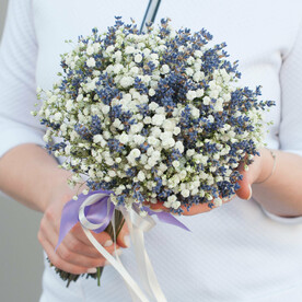 Букет невесты "Лавандина" (с бутоньеркой)