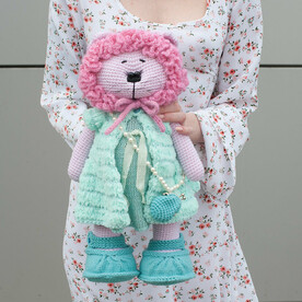 Мягкая игрушка ручной работы Кошка розовая