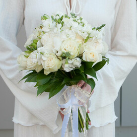Букет невесты "Анжелина" (с бутоньеркой)