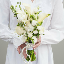 Букет невесты "Арманда" (с бутоньеркой)