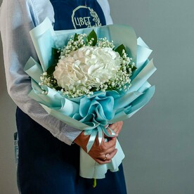 Белая гортензия с гипсофилой, 1254