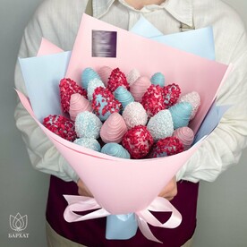 Букет из клубники в шоколаде, съедобный, сладкий букет Разноцветный сюрприз