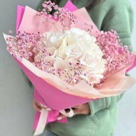 Букет комплимент/Нежная гипсофила/гортензия/Цветы Уфы/Доставка Уфа