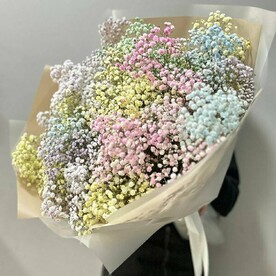 Букет «Радужный»/гипсофила радужная/Цветы Уфы/Доставка Уфа