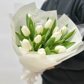 Букет «Невинность»/ Тюльпаны белые/Цветы Уфы/Доставка Уфа