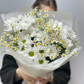 Букет полевой/Хризантема кустовая  ромашковая/полевая ромашка кустовая/ Цветы Уфа/Доставка Уфа