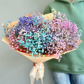 Букет радужный/гипсофила/Цветы Уфы/Доставка Уфа