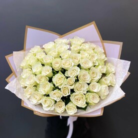 Букет белоснежный/розы кенийские/цветы Уфы/доставка Уфа