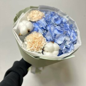 Букет воздух/гортензия/диантус/хлопок/цветы Уфы/доставка Уфа