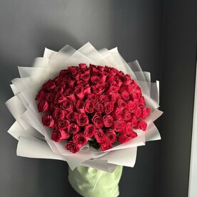 Букет «Страсть»/101 красные розы/кенийские розы/Цветы Уфы/Доставка Уфа