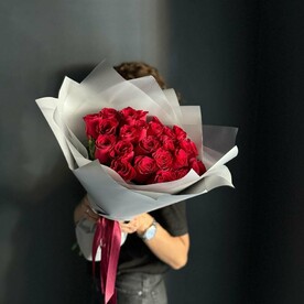 🌹Букет «Шик»/25 шт кенийские розы/Цветы Уфы/Доставка Уфа