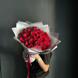 Букет красные розы /35 шт кенийские розы/Цветы Уфы/Доставка Уфа