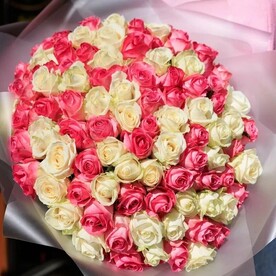 Букет из 101 роза 60 см с оформлением