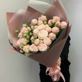 Монобукет с пионовидными розами Бомбастик (А024)