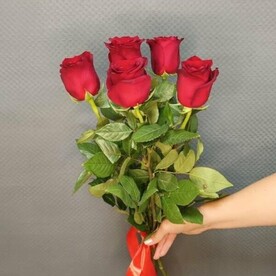 5 красных роз