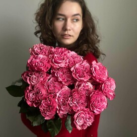 Букет пионовидных роз Кантри Блюз, 15 шт.