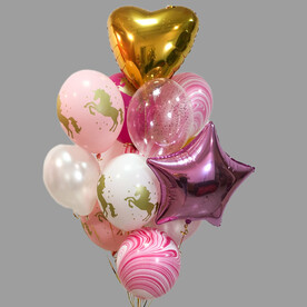 Фонтан с агатами и золотыми единорожками