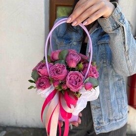 Цветы в коробке Розовый бархат