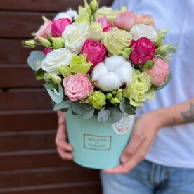 Цветочная композиция Мята и клубничка