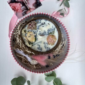 Набор подарочный со свечой в кокосовой скорлупе Тропическая гармония