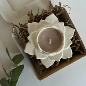 Свеча декоративная ручной работы Морской бриз Открытый лотос