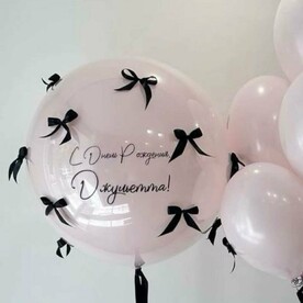 Розовая мечта: набор воздушных шаров с бантиками