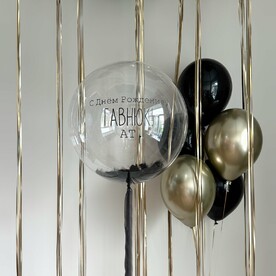 Элегантный Ветер - шары в черно-золотых тонах