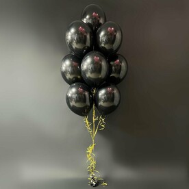 Воздушные шары черные 13 штук гелиевые