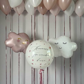 Шары на выписку с облачками