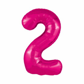 Фольгированный Шар Цифра с Гелием Фуксия - 2