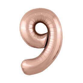 Фольгированный Шар Цифра с Гелием Розовое Золото - 9