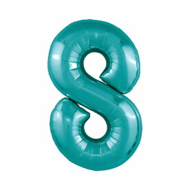 Фольгированный Шар Цифра с Гелием Бирюзовый Океан - 8