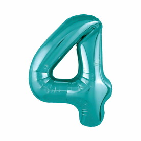 Фольгированный Шар Цифра с Гелием Бирюзовый Океан - 4
