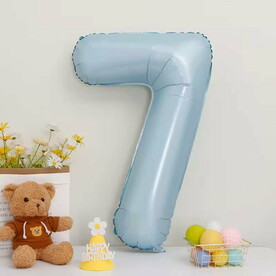 Фольгированный Шар Цифра с Гелием Голубая - 7