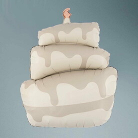 Шарик Гелиевый Фигура Торт Серый 96 см