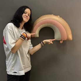 Шар Фигура Радуга Розовая 82 см