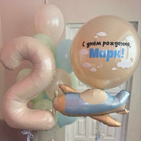 Шарики на день рождения с самолетом