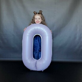 Фольгированный Шар Цифра с Гелием Нежно-сиреневый - 0