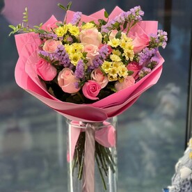 Весне дорогу 🩷Букет с розовыми розами
