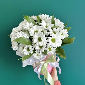 Хризантема ромашковая с рускусом в губке