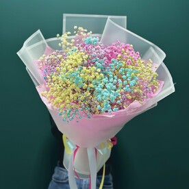 Разноцветная гипсофила в упаковке