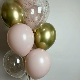 Розовые шары с золотом