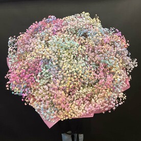 Воздушный букет из разноцветной Гипсофилы 25 шт