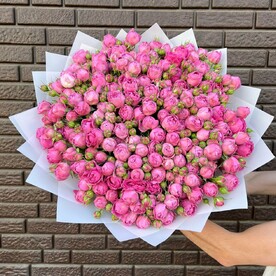 Букет кустовая пионовидная роза Misty Bubbles 51 шт